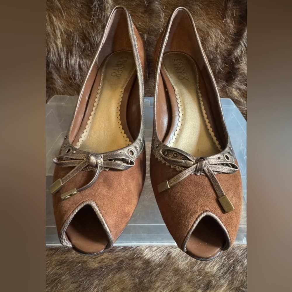 Brown Suede Women's Heels - Picture 2 of 4